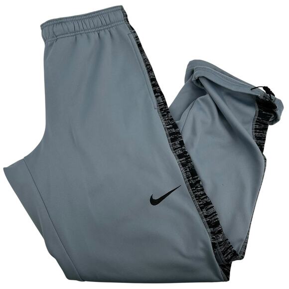 Vintage y2k Nike Men's L therma fit grey Wide Leg Baggy Sweatpants synch ankles - Picture 1 of 9